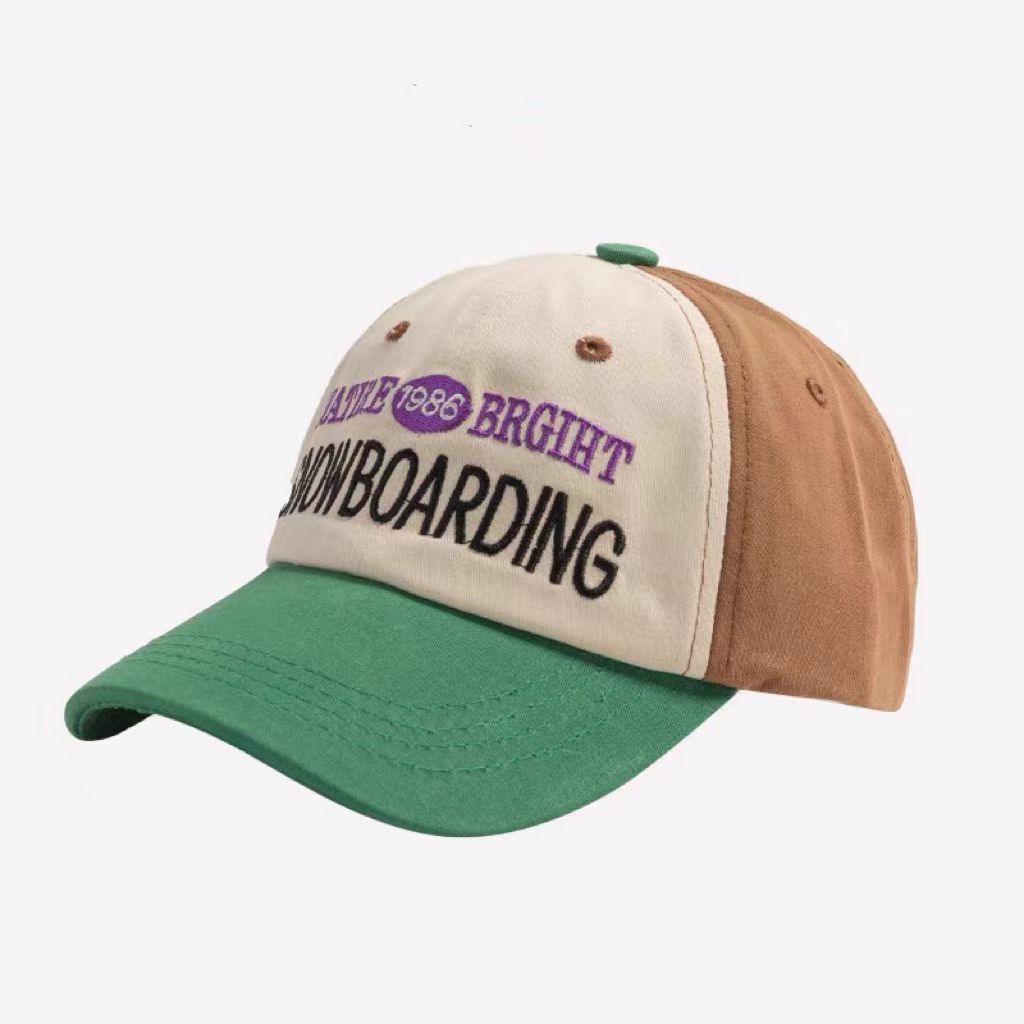 UN-0022 6 panel color block washed nstructured dad hat