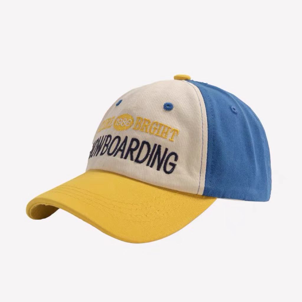 UN-0022 6 panel color block washed nstructured dad hat