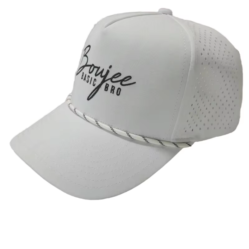 UN-0029 5 panel perforated performance rope baseball cap