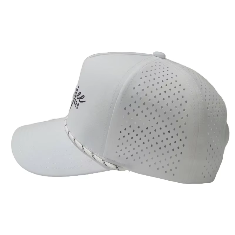 UN-0029 5 panel perforated performance rope baseball cap
