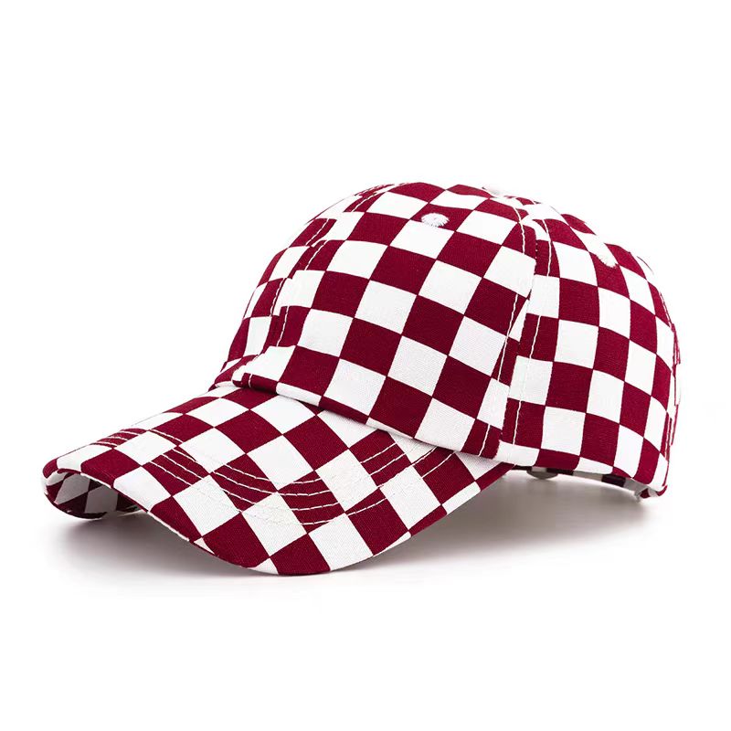UN-0032 6 panel checkerboard structured baseball cap