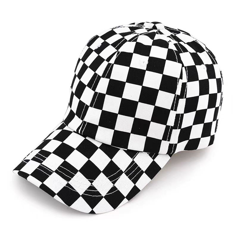 UN-0032 6 panel checkerboard structured baseball cap