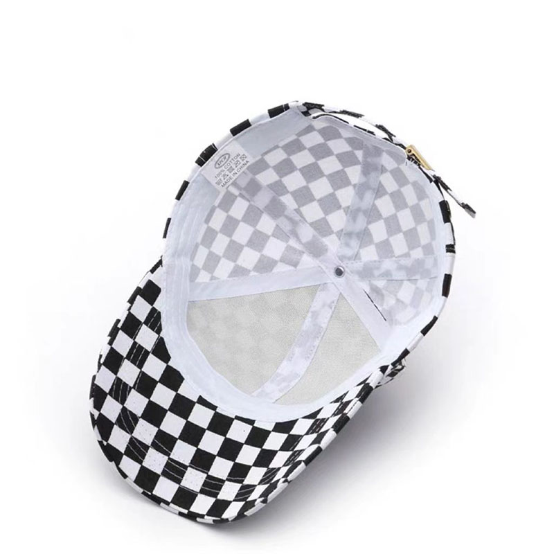 UN-0032 6 panel checkerboard structured baseball cap