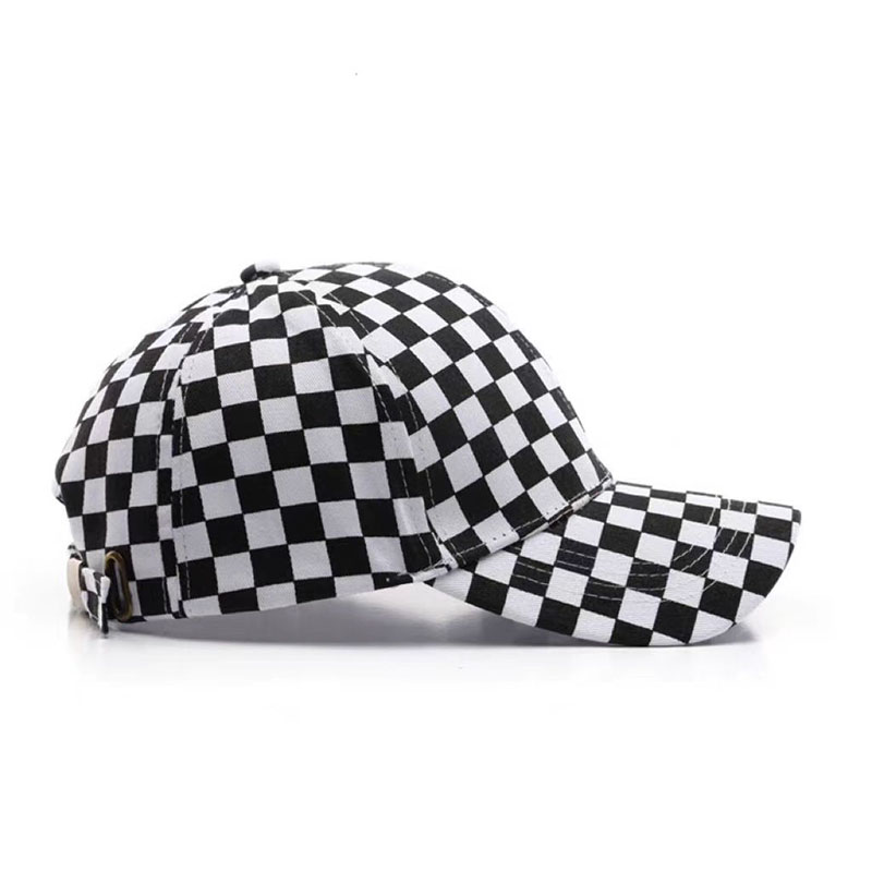 UN-0032 6 panel checkerboard structured baseball cap