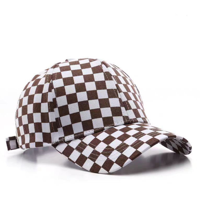 UN-0032 6 panel checkerboard structured baseball cap