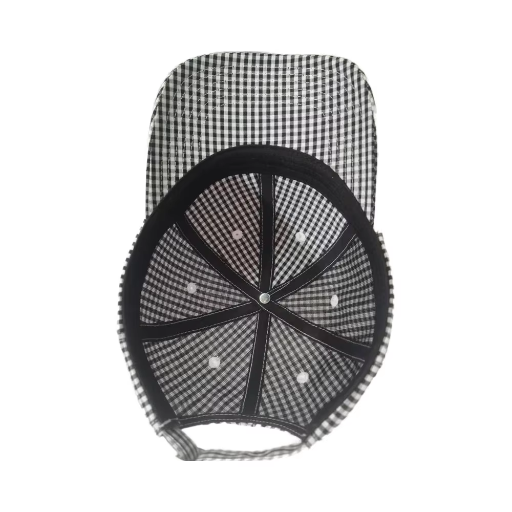 UN-00486 panel unstructured Gingham check dad hat
