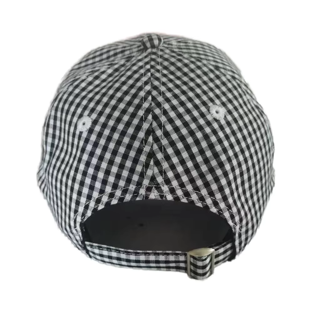 UN-00486 panel unstructured Gingham check dad hat