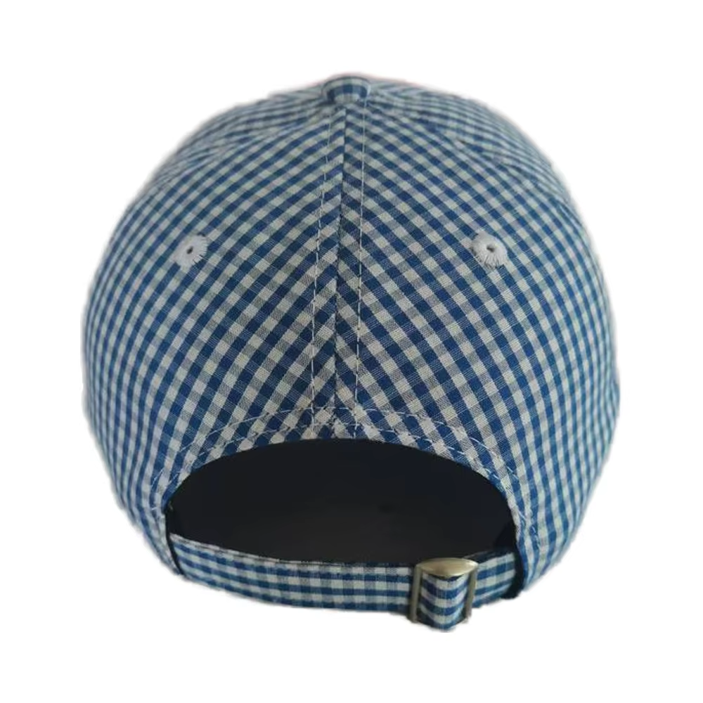 UN-0050 6 panel Gingham check unstructured dad hat