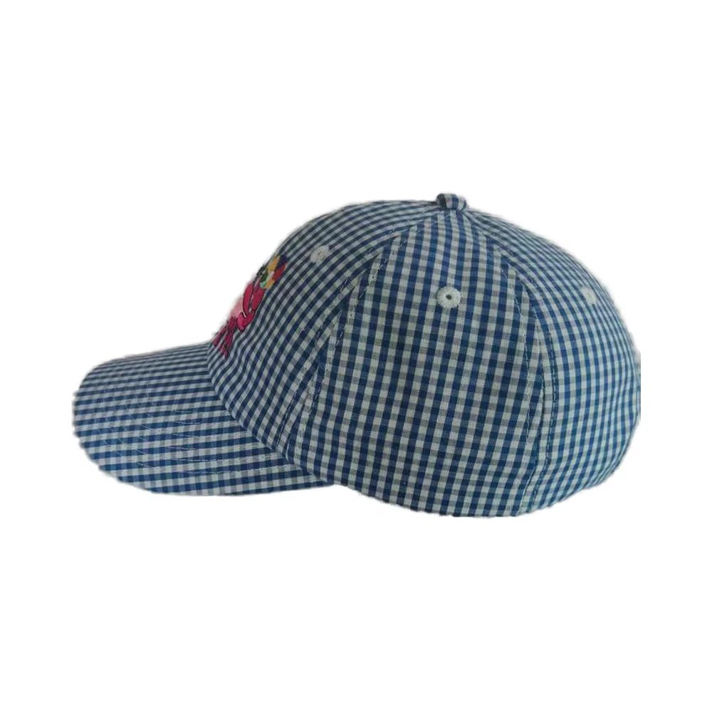 UN-0050 6 panel Gingham check unstructured dad hat
