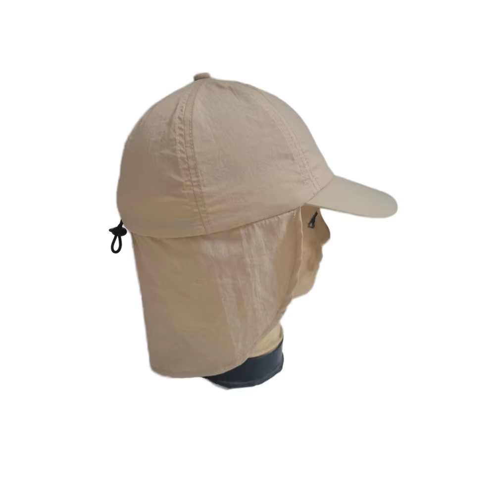 UN-0068 6 panel nylon neck flap baseball cap