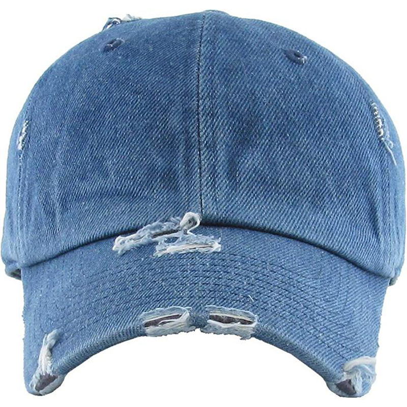 WP-0167distressed denim washed cap