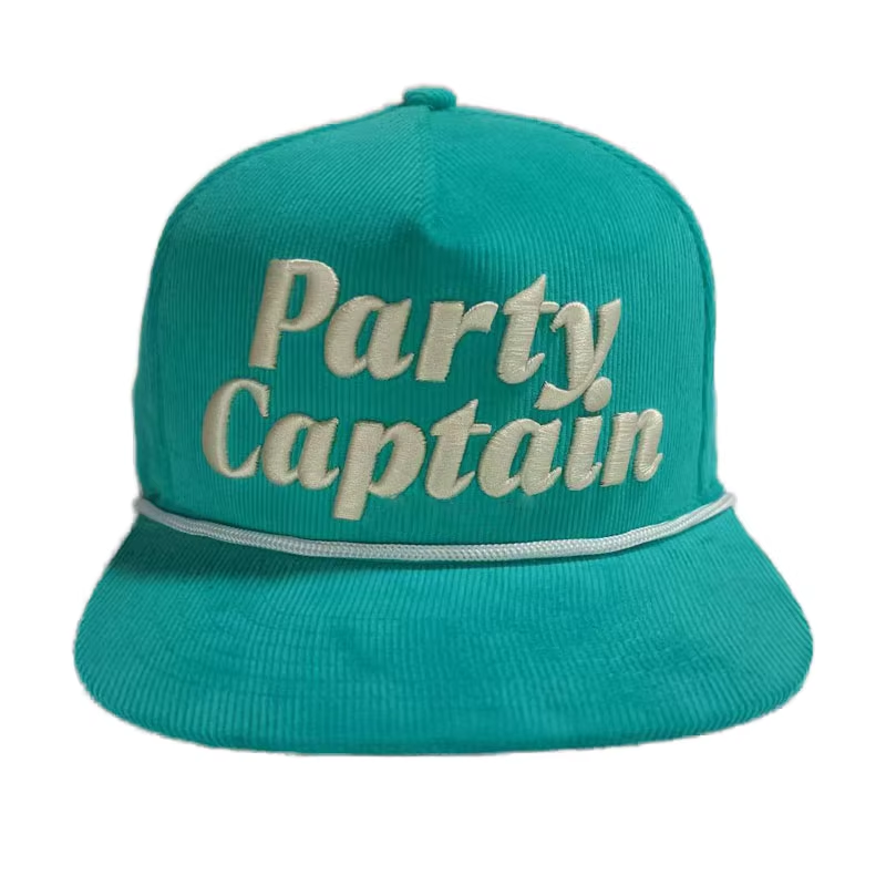 UN-0023 5 panel corduroy rope snapback cap