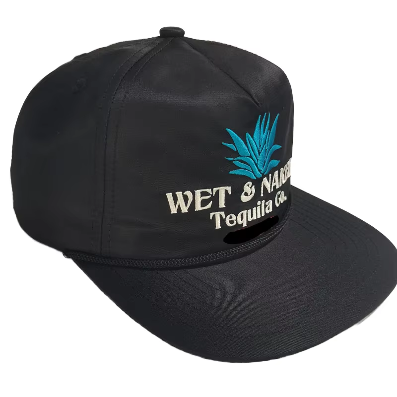 UN-0025 5 panel nylon rope snapback cap