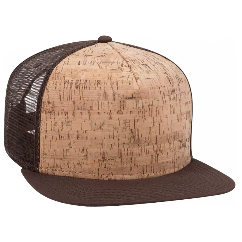 UN-0038 5 panel cork snapback cap