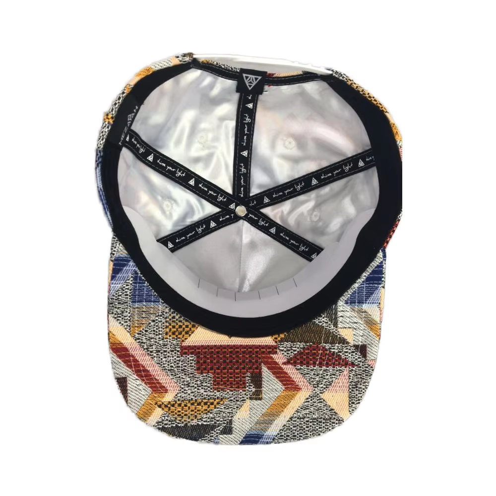 UN-0060 5 panel jacquard snapback cap