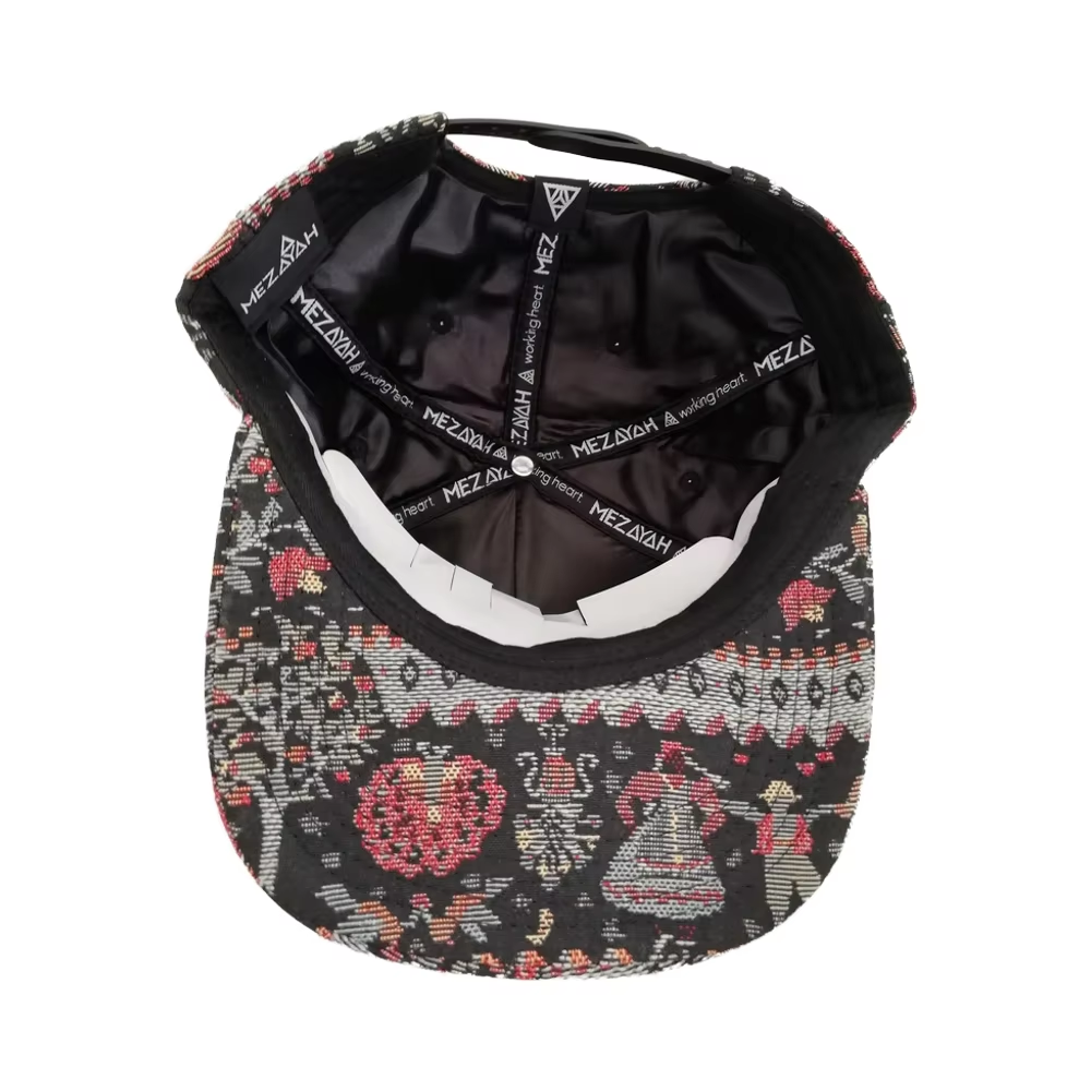 UN-0060 5 panel jacquard snapback cap