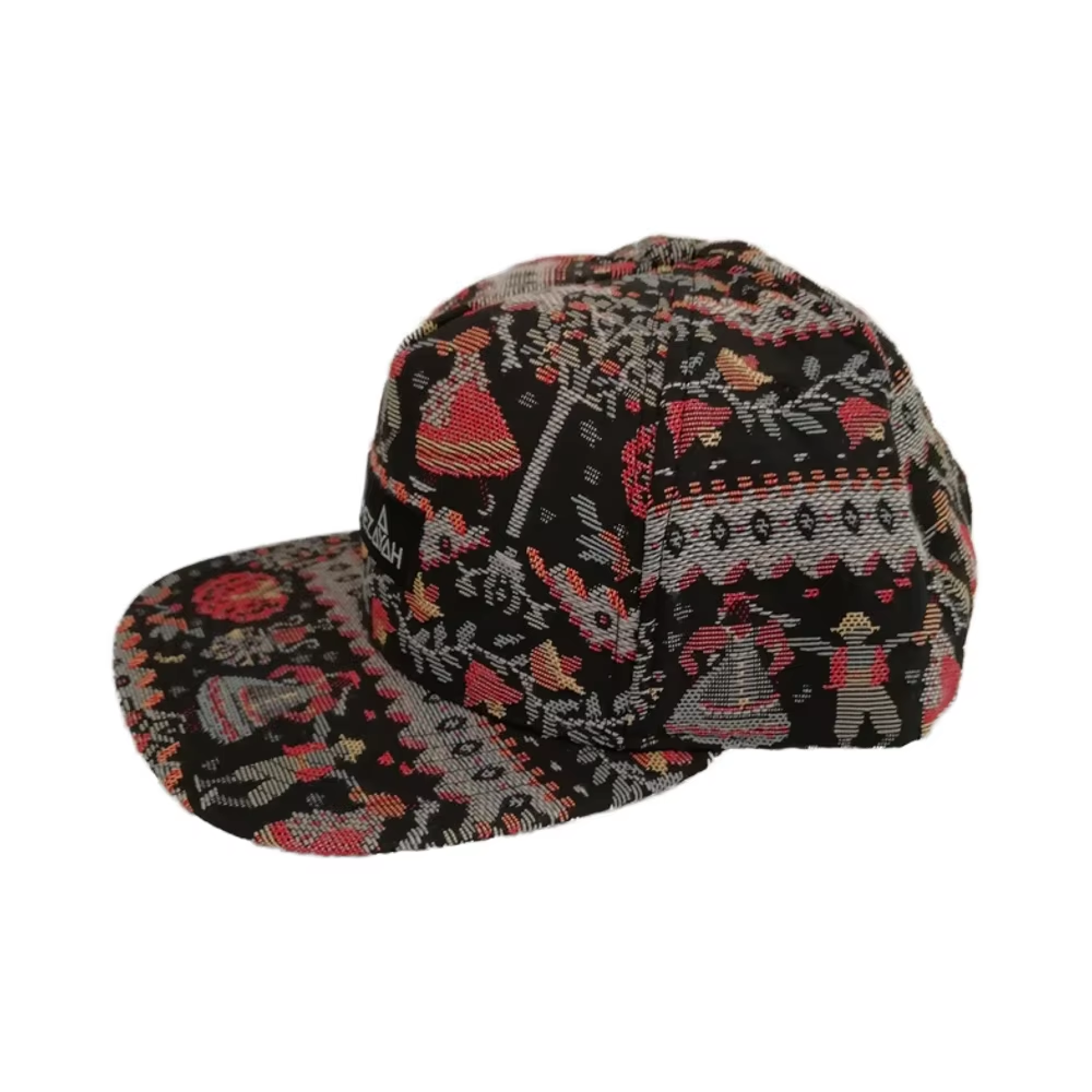 UN-0060 5 panel jacquard snapback cap