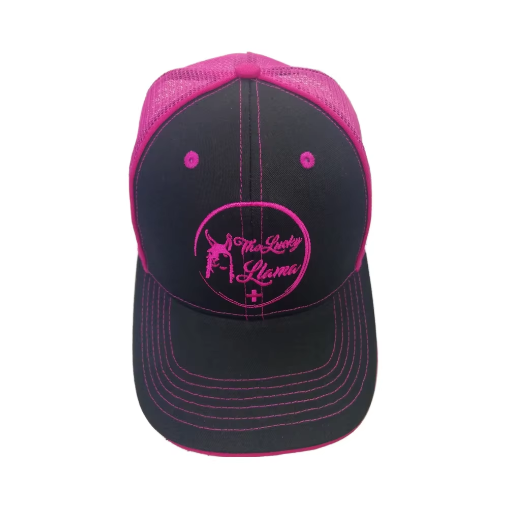 UN-0031 6 Panel Trucker Cap Contrast Stitching & Mesh