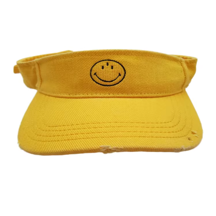 UN-0040 Washed distressed cotton sun visor