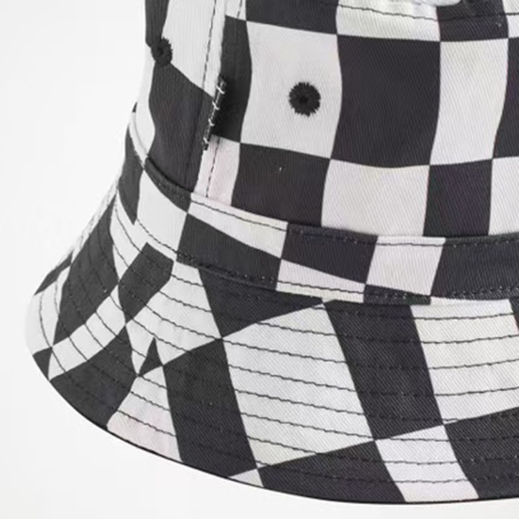 WP-1001 REVERSIBLE BLACK WHITE CHECKERED BUCKET HAT