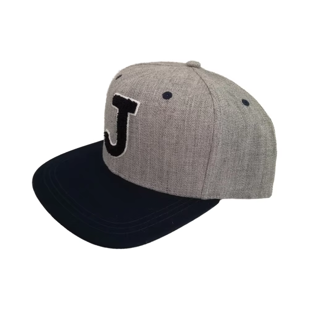 UN-0054 6 PANEL SNAPBACK CAP WIH CHENILLE LETTER PATCH