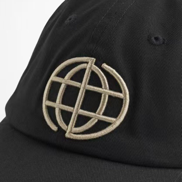 WP-1006 BLACK UNSTRUCTURED DAD HAT WITH 3D EMBROIDERY