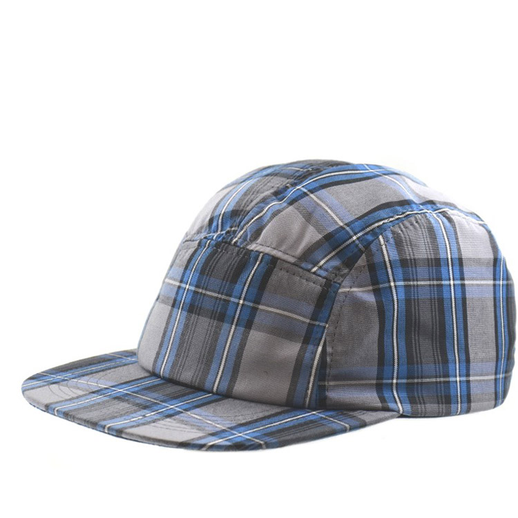 WP-0096 PLAID 5 PANEL CAMPER CAP